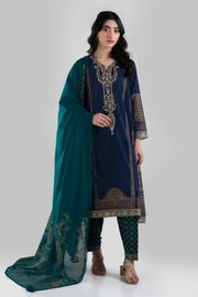 Royal Navy Blue Ready To Wear Lawn Basic A Line Pakistani Salwar Suit