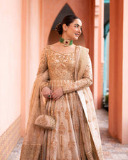 Royal Off-White Pishwas Frock Style Pakistani Wedding Dress