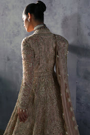 Royal Pakistani Bridal Dress in Angrakha Gown Lehenga Style