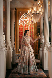 Royal Pakistani Bridal Dress in Choli Lehenga Dupatta Style