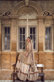 Royal Pakistani Bridal Dress in Farshi Sharara Kameez Style