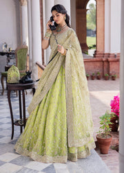 Royal Pakistani Bridal Dress in Green Lehenga Choli Style