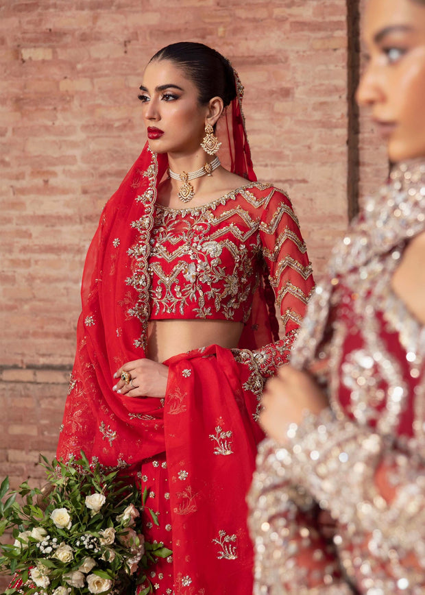 Royal Pakistani Bridal Dress in Hot Pink Choli Lehenga Style