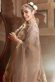 Royal Pakistani Bridal Dress in Open Gown and Lehenga Style