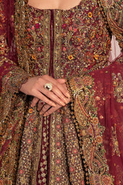 Royal Pakistani Bridal Dress in Open Jacket and Lehenga Style