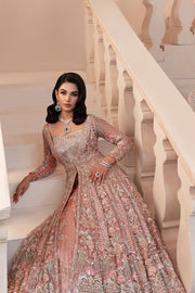 Royal Pakistani Bridal Dress in Open Pishwas and Lehenga Style