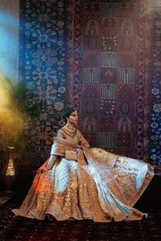 Royal Pakistani Bridal Dress in Pishwas Frock Lehenga Style