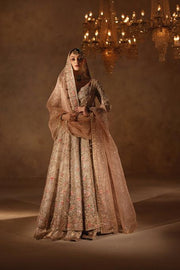 Royal Pakistani Bridal Dress in Pishwas Lehenga Dupatta Style