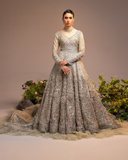 Royal Pakistani Bridal Outfit in Embellished Gown Style