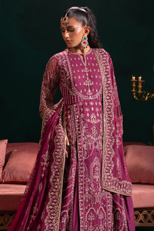 Royal Pakistani Wedding Dress Plum Shade Lehenga Shirt