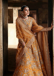 Royal Pakistani Wedding Dress in Embroidered Lehenga Style