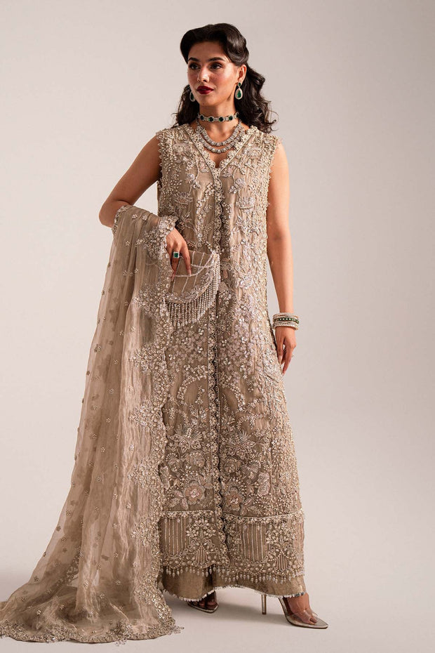 Royal Pakistani Wedding Dress in Ivory Kameez Trouser Style