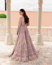 Royal Pakistani Wedding Dress in Lilac Lehenga Choli Style