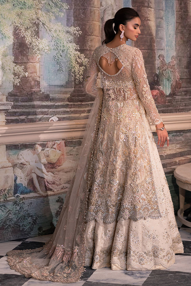 Royal Pakistani Wedding Dress in Open Shirt and Lehenga Style