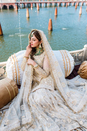 Royal Pakistani Wedding Dress in Royal Gharara Kameez Style