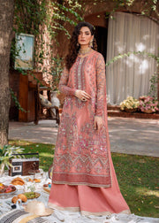 Royal Pink Organza Kameez and Trouser Pakistani Party Dress