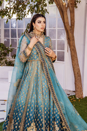 Royal Pishwas Frock with Lehenga Dupatta Dress