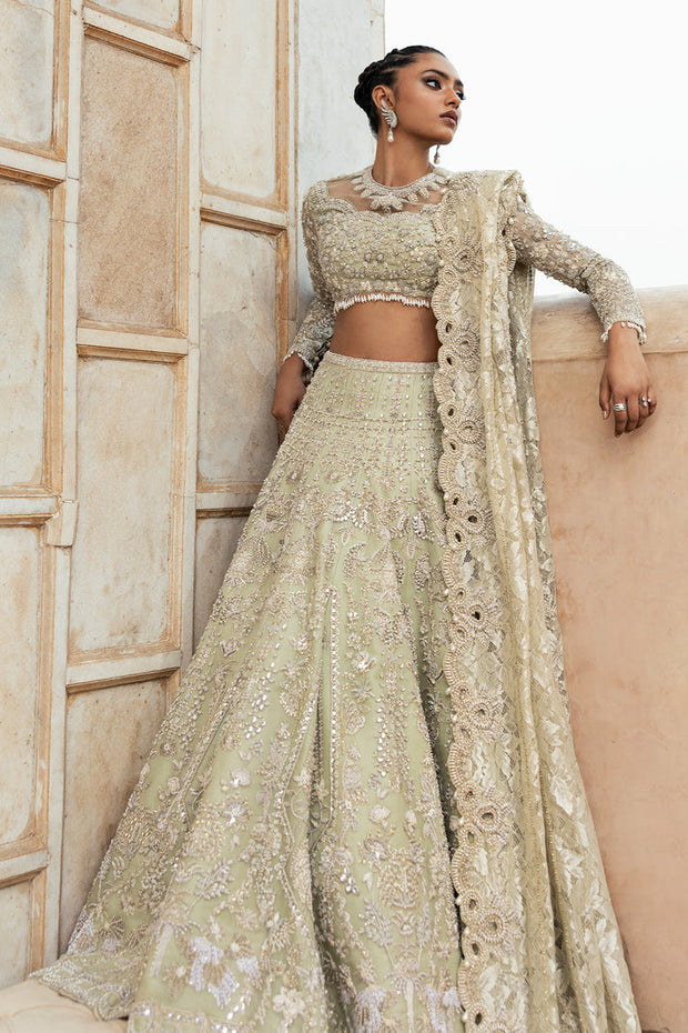 Royal Pistachio Green Lehenga and Choli Bridal Wedding Dress