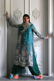 Premium Embellished Green Pakistani Wedding Dress