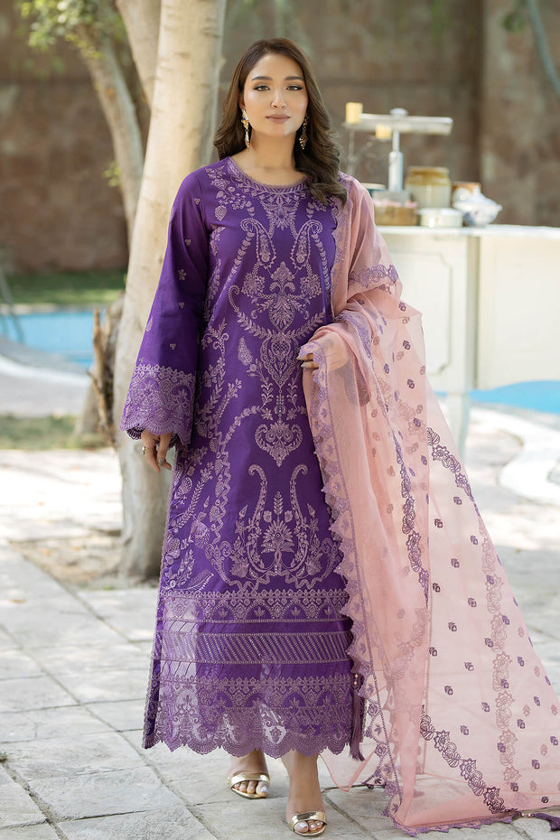 Royal Purple Shade Embroidered Pakistani Salwar Kameez Dupatta Suit