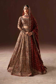 Rusted Gold Embroidered Pakistani Bridal Dress Lehenga choli