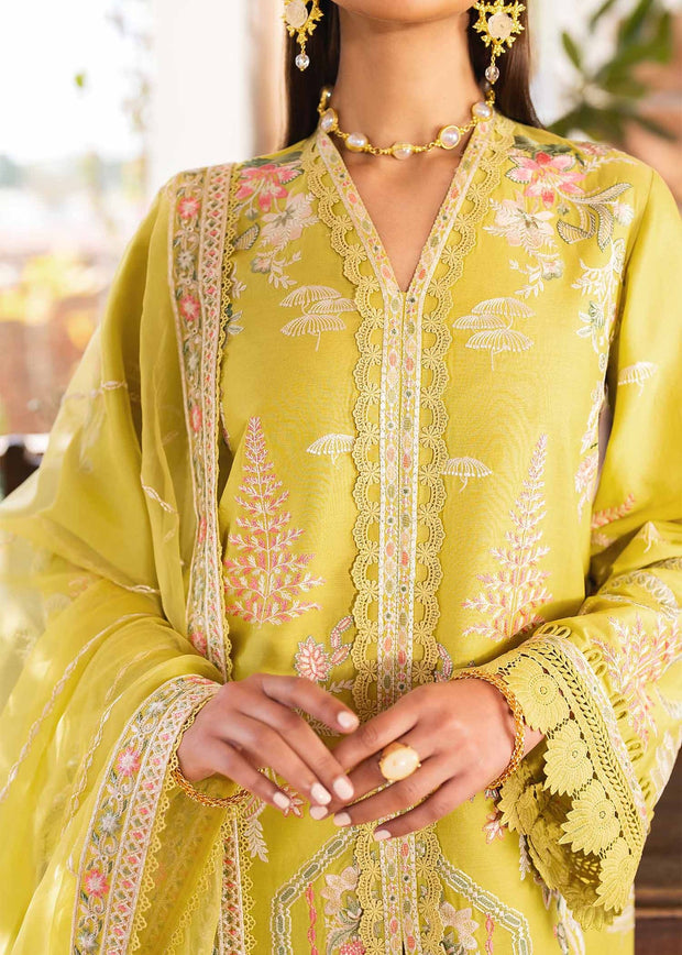 Royal Yellow Pakistani Party Dress in Kameez Trouser Style