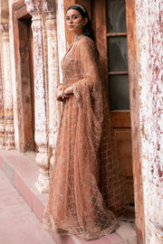 Rust Orange Heavily Embellished Pakistani Wedding Dress Pishwas