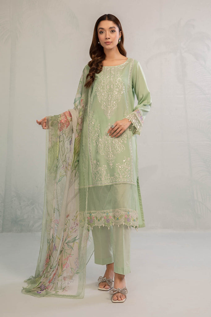 Maria B Green Pakistani Kameez in Capri Style with Dupatta – Nameera by  Farooq