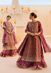 Shocking Pink Embellished Wedding  Dress Kameez Gharara