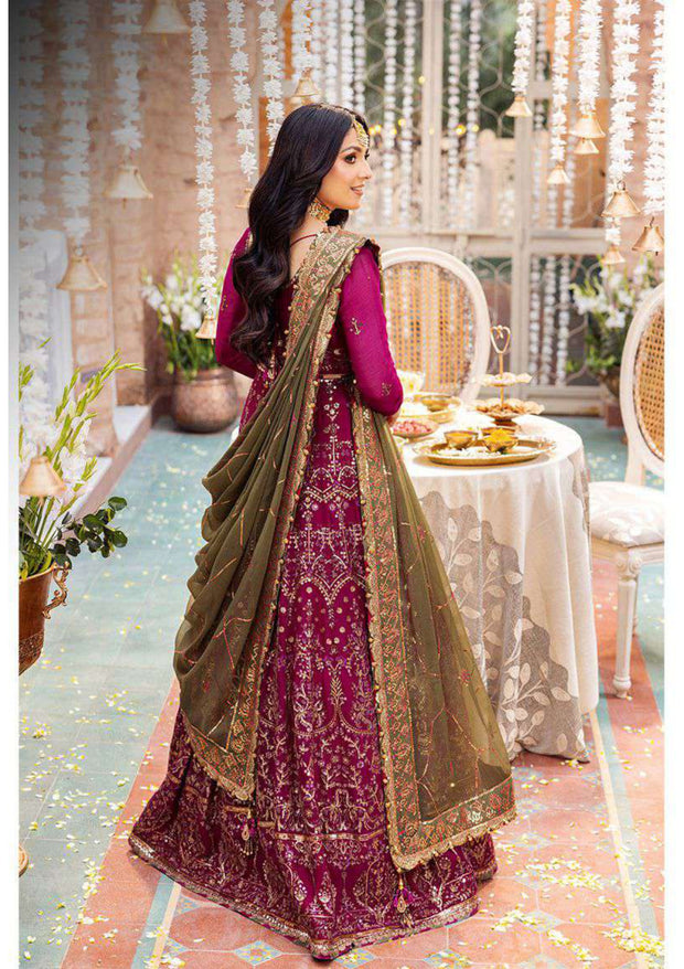 Shocking Pink Frock Embroidered Pakistani Wedding Dress