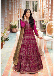 Shocking Pink Long Frock Embroidered Pakistani Wedding Dress