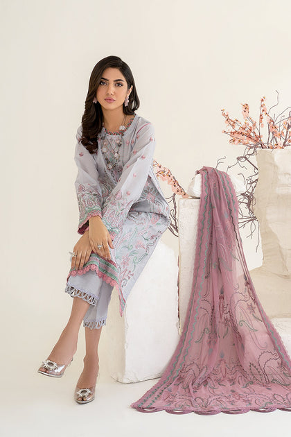 Maria B Classic Embroidered Grey Pakistani Salwar Kameez Dupatta ...