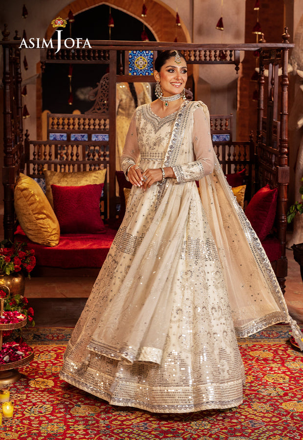 Shop Classic White Shade Luxury Embroidered Pakistani Party Wear Frock