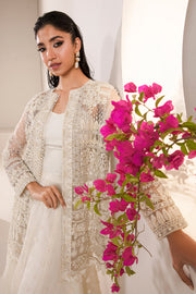 Shop Crystal White Embroidered Pakistani Wedding Dress in Jacket Style