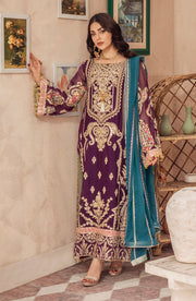 Shop Purple Heavily Embellished Pakistani Kameez Trousers Wedding Dress 2023