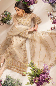 Shop Regal Golden Heavily Embellished Pakistani Kameez Wedding Dress 2023