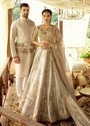 Silver Gold Embroidered Pakistani Bridal Dress Lehenga Choli Style