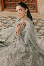 Silver Grey Pakistani Wedding Heavily Embellished Pishwas