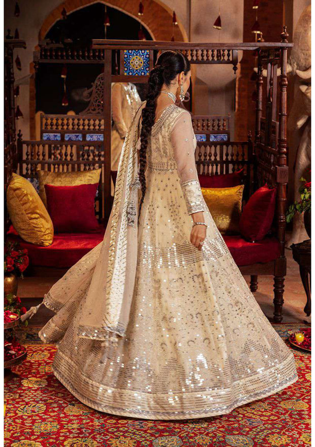 Silver Sparkling Embroidered Pakistani Wedding Dress Frock