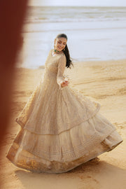 Skin Beige Floor Length Embroidered Pakistani Wedding Dress