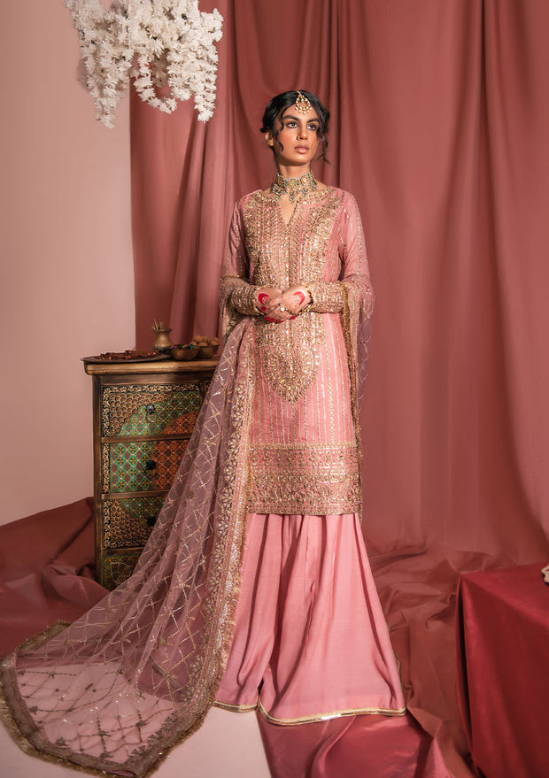 Tea pink hot sale wedding dress