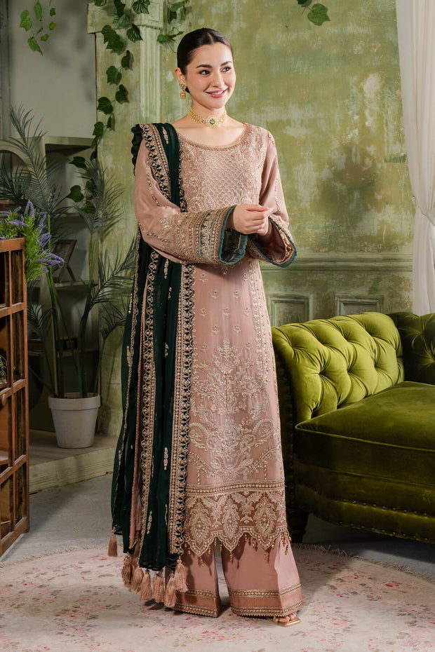 Tea Pink Embroidered Salwar Kameez Chiffon Dupatta Salwar Suit