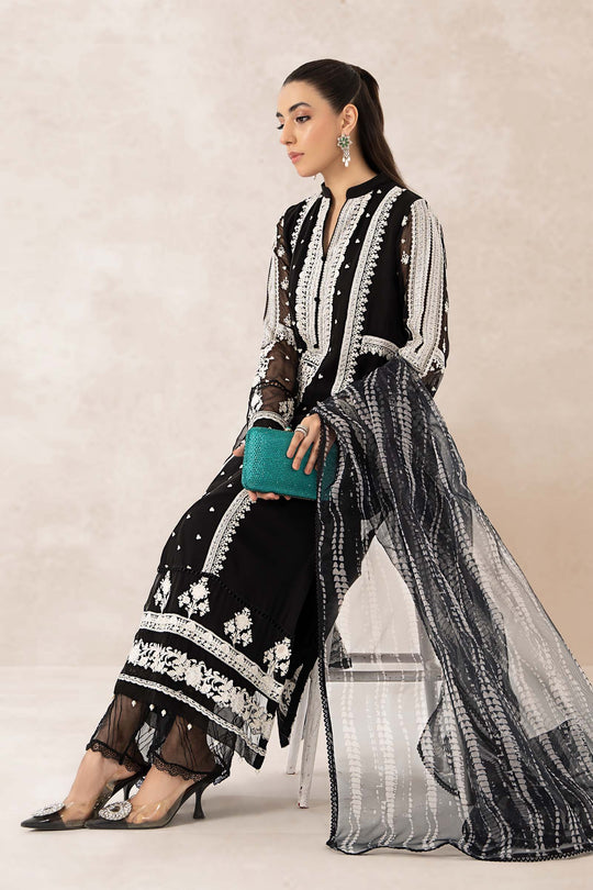 Traditional Black Pakistani Salwar Kameez Embroidered Suit