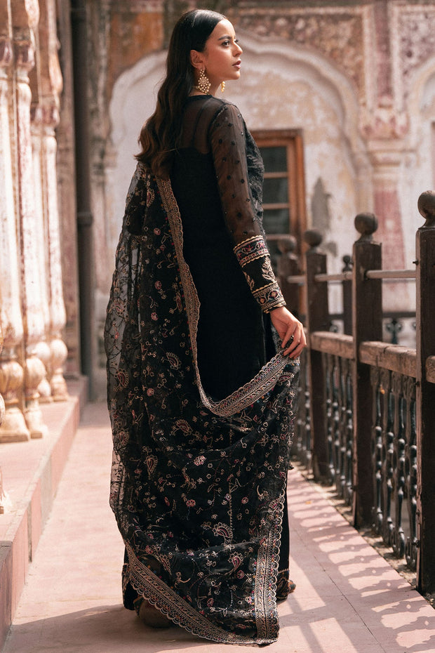 Traditional Black Pakistani Wedding Dress Kameez Gharara