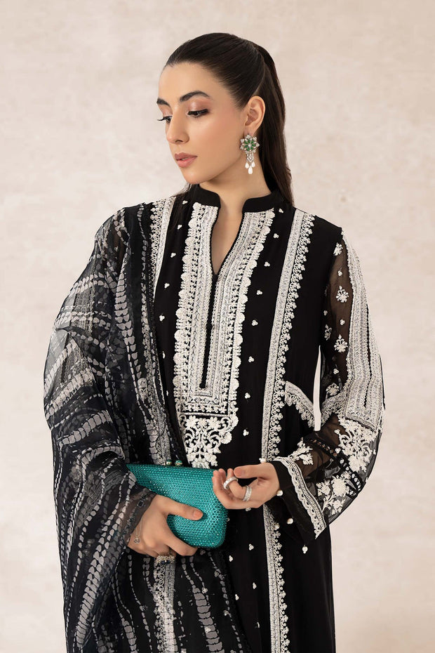 Traditional Black Shade Embroidered Pakistani Salwar Kameez