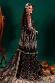 Traditional Black Shade Pakistani Wedding Wear Sharara