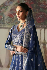 Traditional Blue Pakistani Wedding Dress Lehenga Choli Dupatta