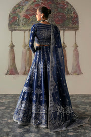 Traditional Blue Pakistani Wedding Lehenga Choli with Dupatta