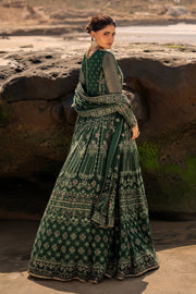 Traditional Bottle Green Pakistani Wedding Dress Pishwas