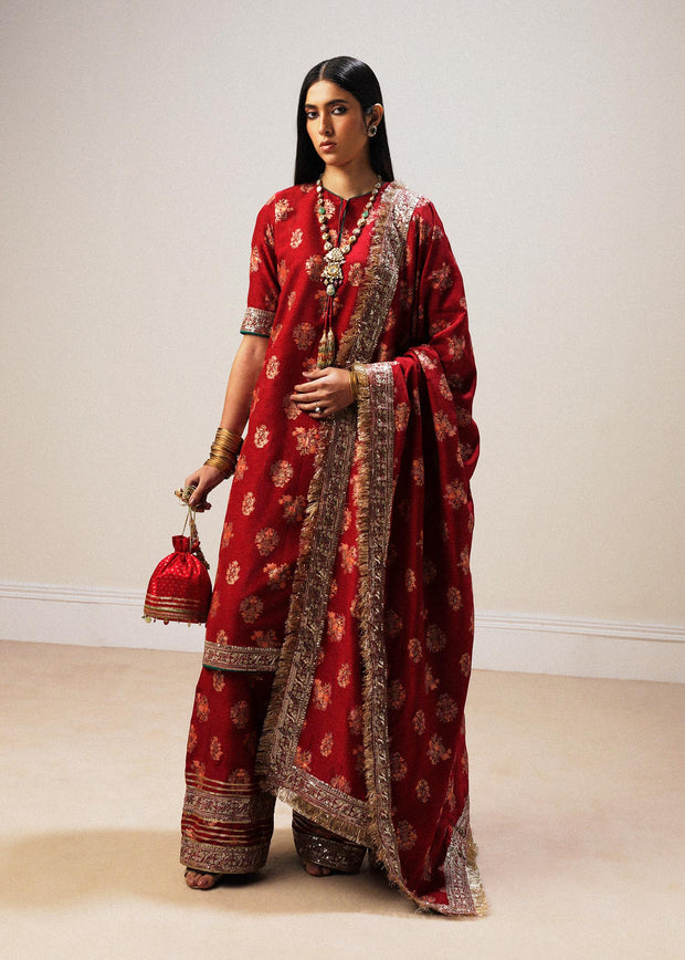 Traditional Look Red Pakistani Wedding Dress Salwar Suit – Nameera